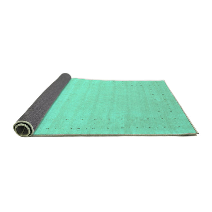 Sideview of Solid Turquoise Modern Rug, con2463turq