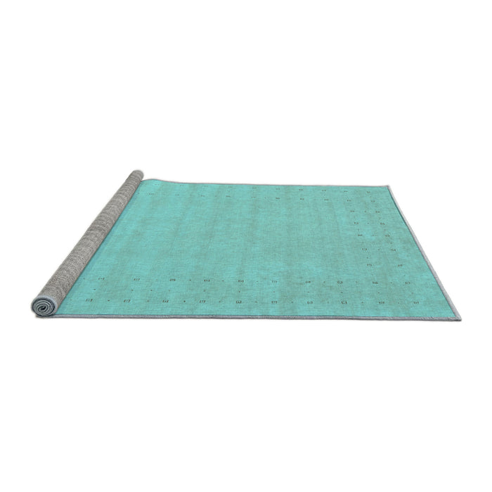 Sideview of Machine Washable Solid Light Blue Modern Rug, wshcon2463lblu