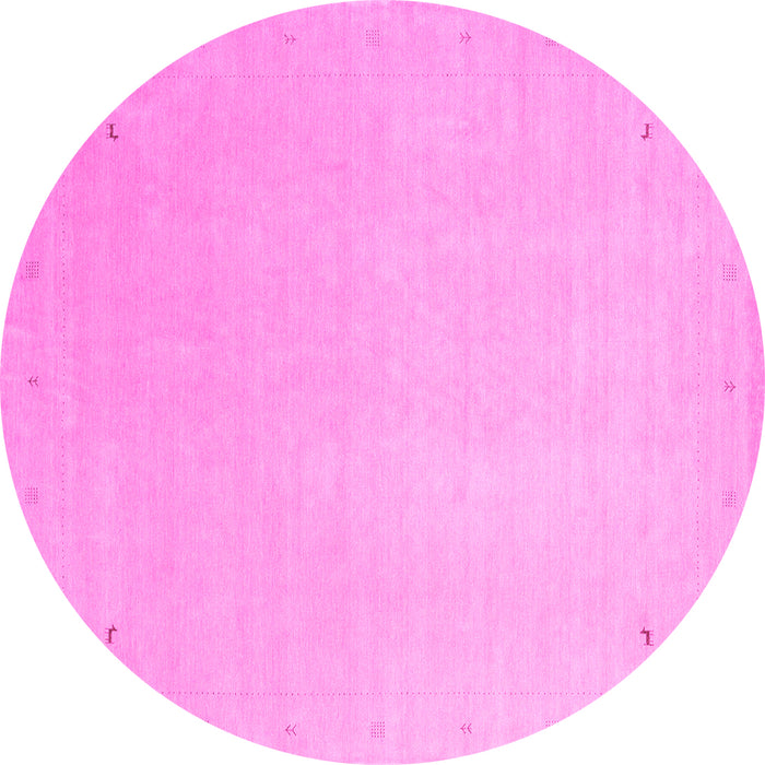 Round Solid Pink Modern Rug, con2464pnk