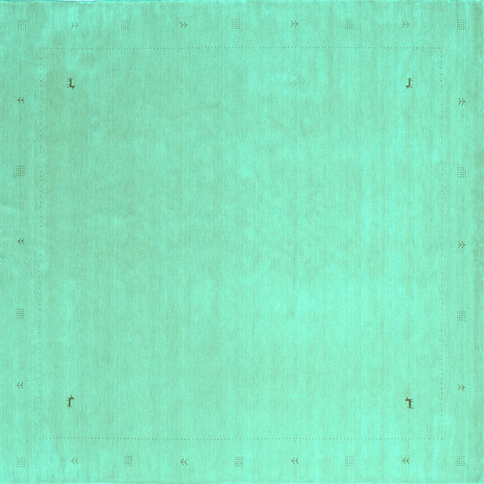 Square Solid Turquoise Modern Rug, con2464turq