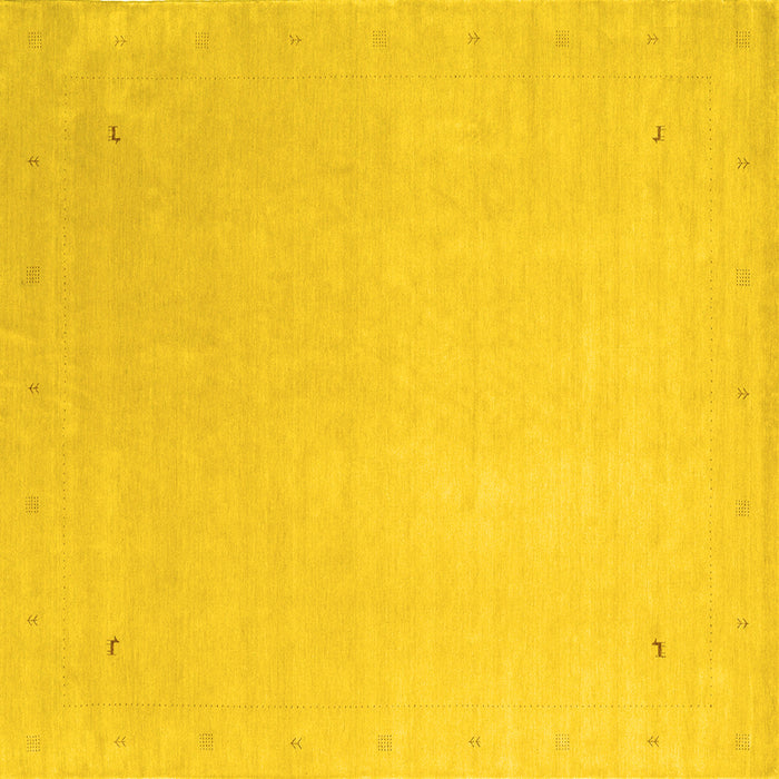 Square Solid Yellow Modern Rug, con2464yw