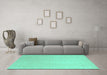 Machine Washable Solid Turquoise Modern Area Rugs in a Living Room,, wshcon2464turq