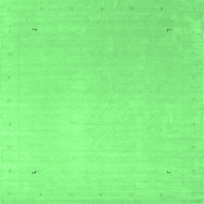 Square Solid Emerald Green Modern Rug, con2464emgrn