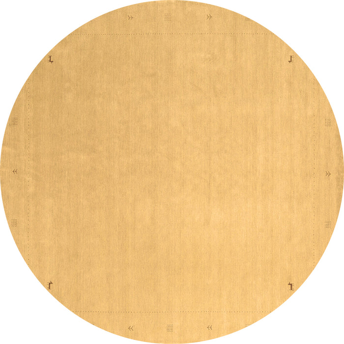 Round Machine Washable Solid Brown Modern Rug, wshcon2464brn