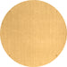 Round Machine Washable Solid Brown Modern Rug, wshcon2464brn