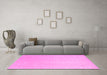 Machine Washable Solid Pink Modern Rug in a Living Room, wshcon2464pnk