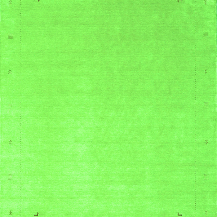 Serging Thickness of Machine Washable Solid Green Modern Area Rugs, wshcon2464grn