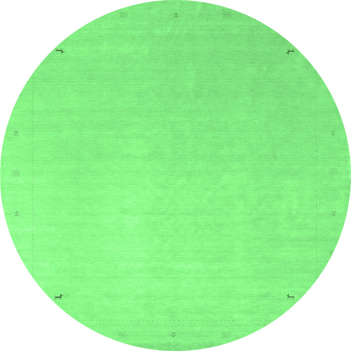 Round Solid Emerald Green Modern Rug, con2464emgrn