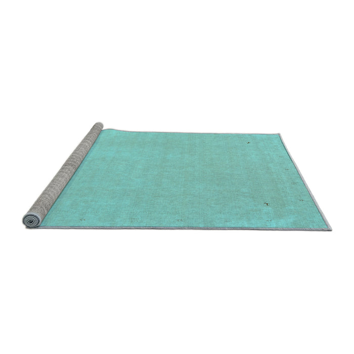 Sideview of Machine Washable Solid Light Blue Modern Rug, wshcon2464lblu