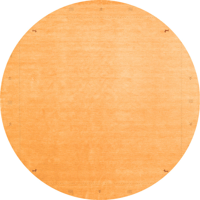 Square Solid Orange Modern Rug, con2464org