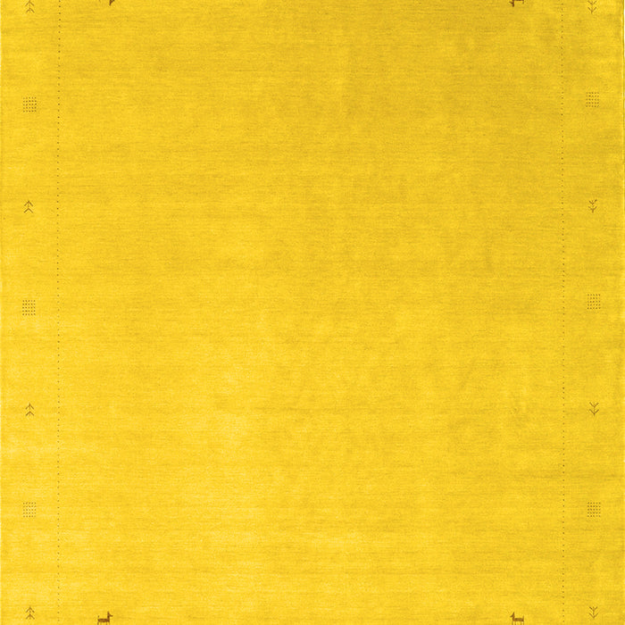 Machine Washable Solid Yellow Modern Rug, wshcon2464yw