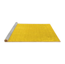 Sideview of Machine Washable Solid Yellow Modern Rug, wshcon2464yw