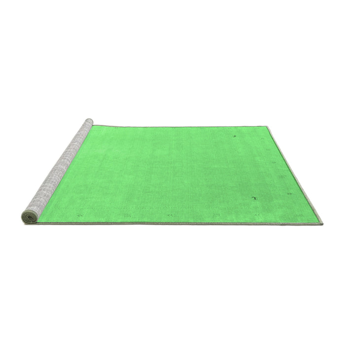 Sideview of Machine Washable Solid Emerald Green Modern Area Rugs, wshcon2464emgrn