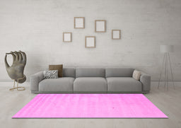 Machine Washable Solid Pink Modern Rug in a Living Room, wshcon2465pnk