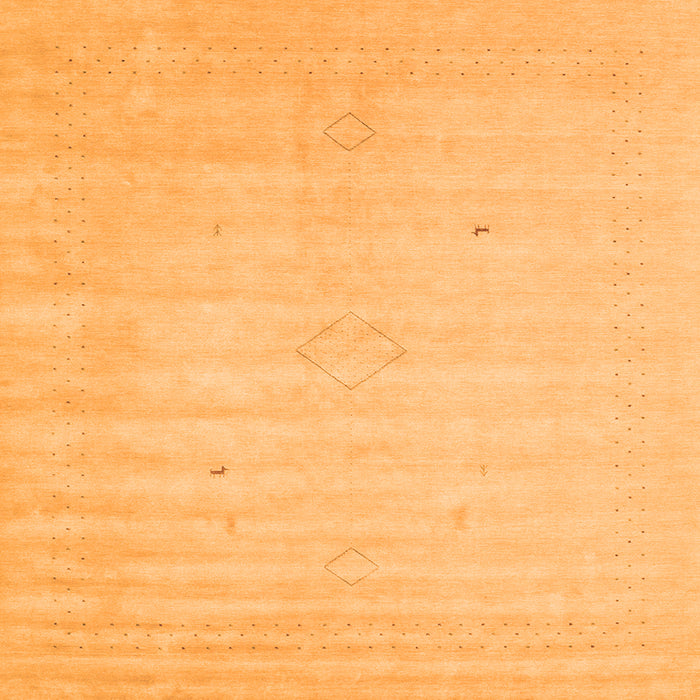 Round Machine Washable Solid Orange Modern Area Rugs, wshcon2465org