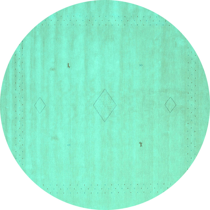 Round Solid Turquoise Modern Rug, con2465turq