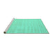 Sideview of Machine Washable Solid Turquoise Modern Area Rugs, wshcon2465turq