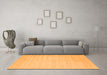 Machine Washable Solid Orange Modern Area Rugs in a Living Room, wshcon2465org