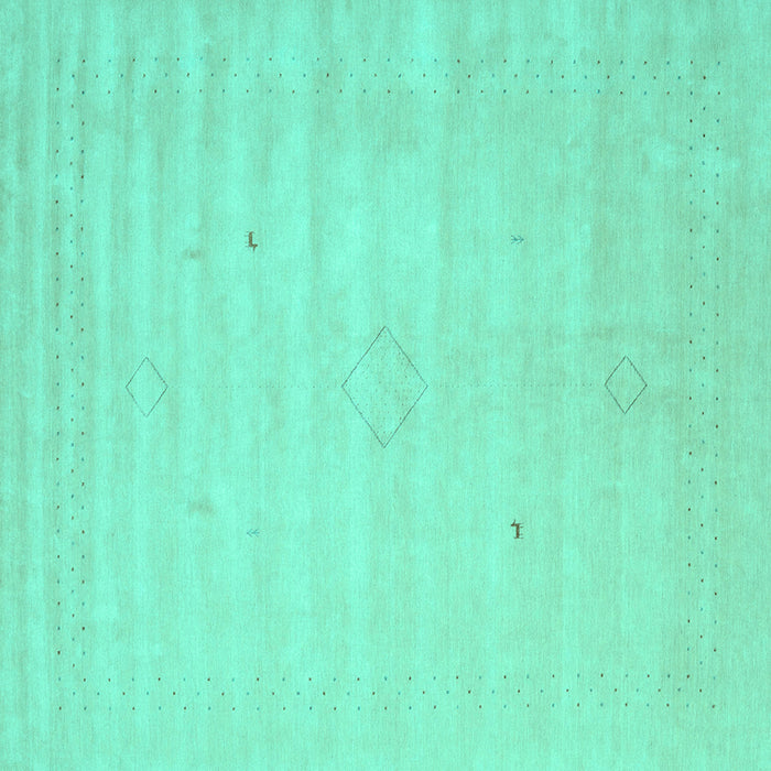 Square Solid Turquoise Modern Rug, con2465turq