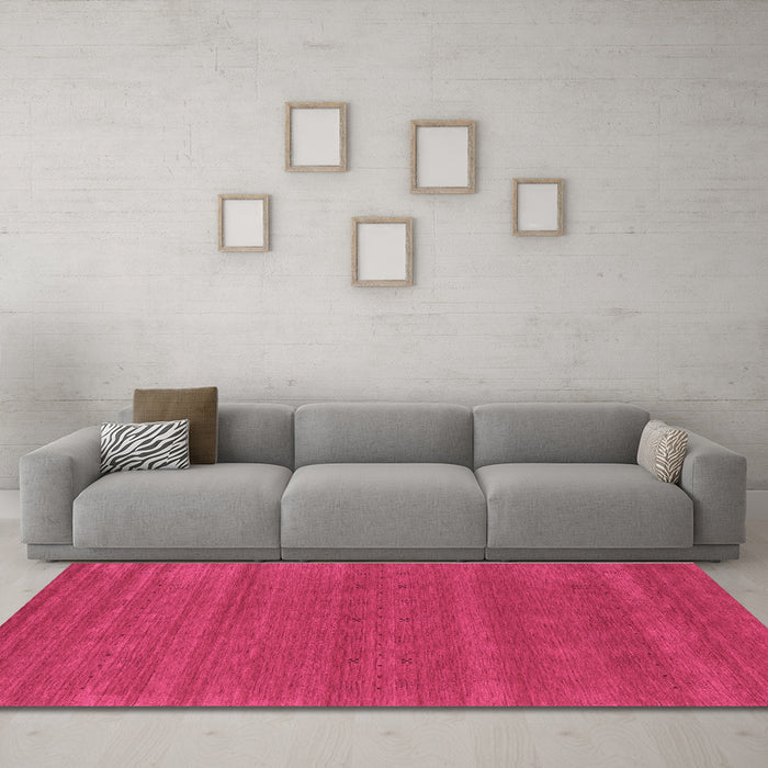 Machine Washable Abstract Purple Contemporary Area Rugs in a Living Room, wshcon2466pur