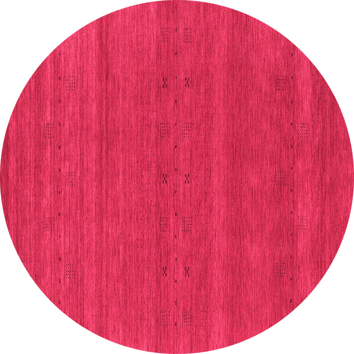 Round Machine Washable Abstract Pink Contemporary Rug, wshcon2466pnk