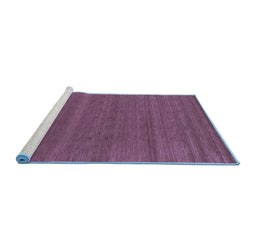 Sideview of Machine Washable Abstract Blue Contemporary Rug, wshcon2466blu
