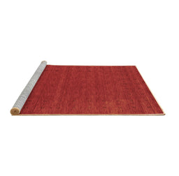 Sideview of Machine Washable Abstract Brown Contemporary Rug, wshcon2467brn