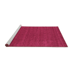 Sideview of Machine Washable Abstract Purple Contemporary Area Rugs, wshcon2467pur