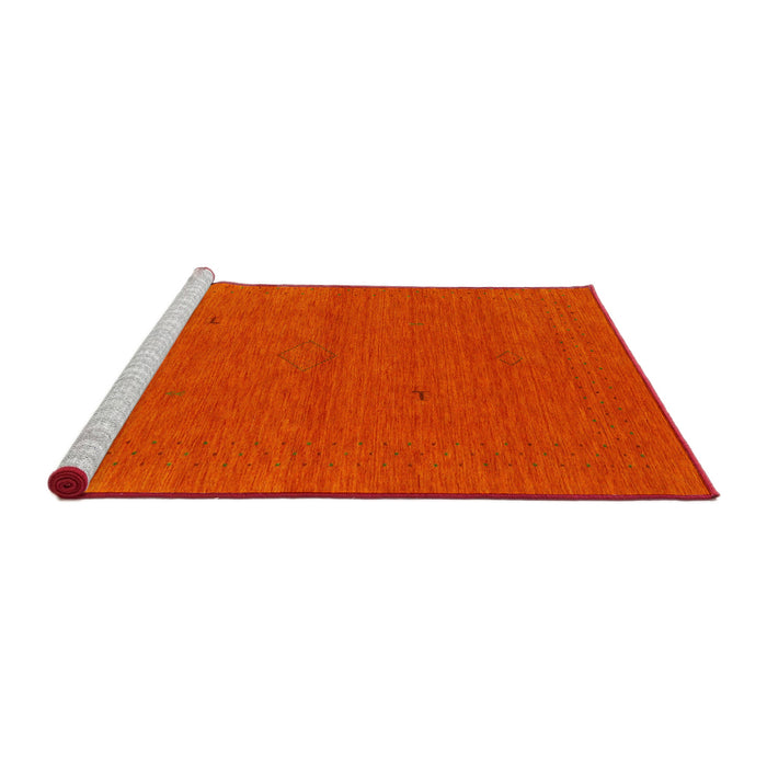 Serging Thickness of Machine Washable Contemporary Red Rug, wshcon2468