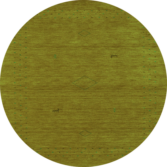 Square Abstract Green Contemporary Rug, con2468grn