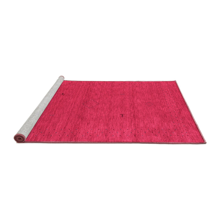 Sideview of Machine Washable Abstract Pink Contemporary Rug, wshcon2468pnk