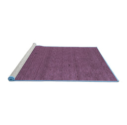 Sideview of Machine Washable Abstract Blue Contemporary Rug, wshcon2468blu