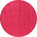 Round Machine Washable Abstract Pink Contemporary Rug, wshcon2468pnk