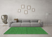 Machine Washable Abstract Emerald Green Contemporary Area Rugs in a Living Room,, wshcon2468emgrn