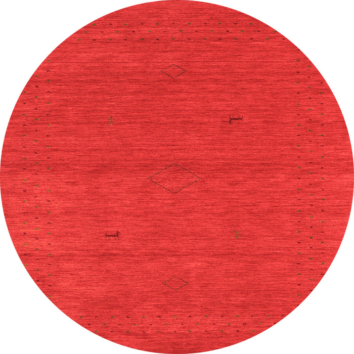 Square Abstract Orange Contemporary Rug, con2468org