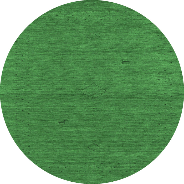 Round Abstract Emerald Green Contemporary Rug, con2468emgrn