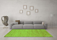 Machine Washable Abstract Green Contemporary Rug, wshcon2469grn