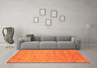Machine Washable Abstract Orange Contemporary Rug, wshcon2469org