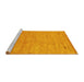 Sideview of Machine Washable Abstract Yellow Contemporary Rug, wshcon2469yw