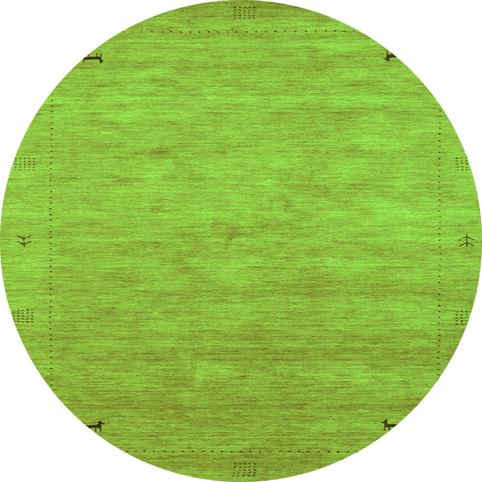 Square Abstract Green Contemporary Rug, con2469grn