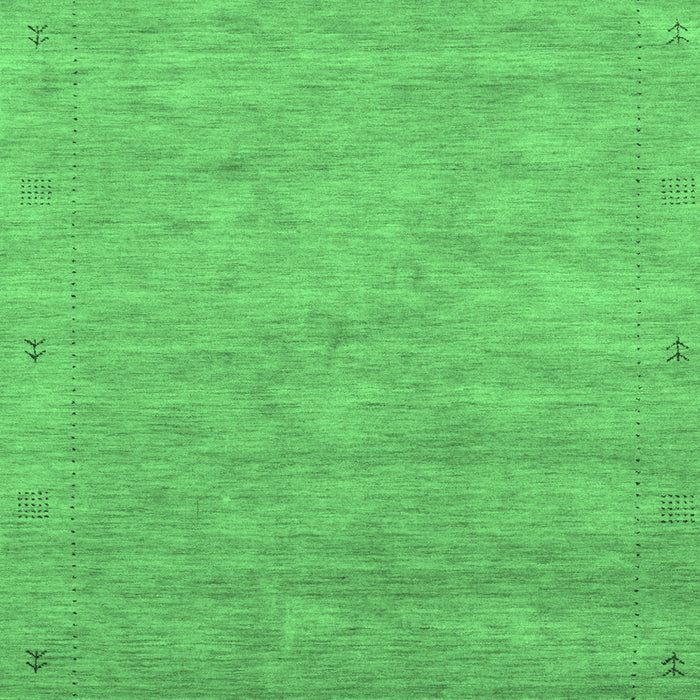 Machine Washable Abstract Emerald Green Contemporary Area Rugs, wshcon2469emgrn