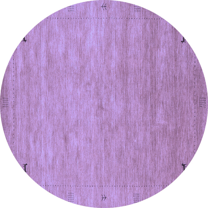 Round Abstract Blue Contemporary Rug, con2469blu