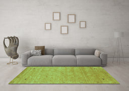 Machine Washable Abstract Turquoise Contemporary Area Rugs in a Living Room,, wshcon2469turq