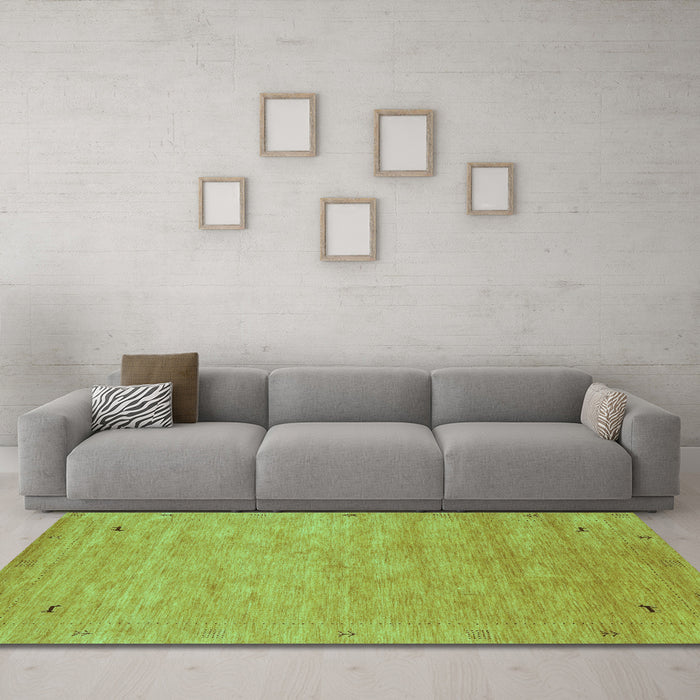 Machine Washable Abstract Turquoise Contemporary Area Rugs in a Living Room,, wshcon2469turq