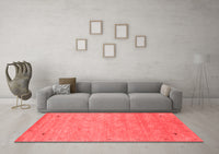 Machine Washable Abstract Red Contemporary Rug, wshcon2469red