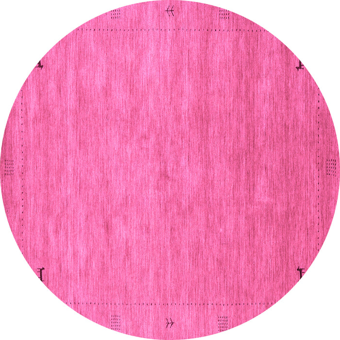 Round Machine Washable Abstract Purple Contemporary Area Rugs, wshcon2469pur