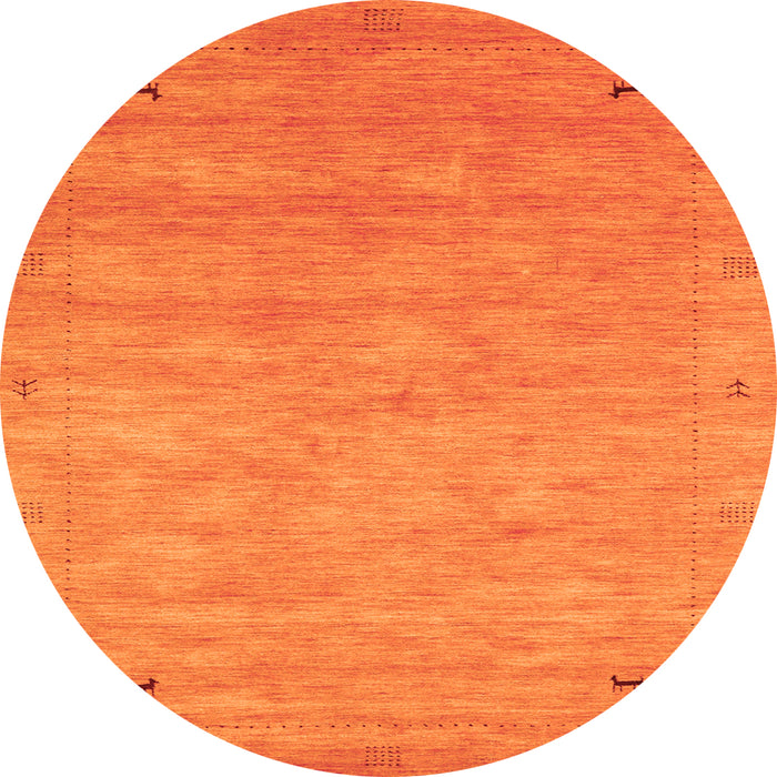 Square Abstract Orange Contemporary Rug, con2469org