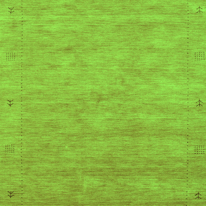 Serging Thickness of Machine Washable Abstract Green Contemporary Area Rugs, wshcon2469grn