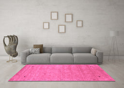 Machine Washable Abstract Purple Contemporary Area Rugs in a Living Room, wshcon2469pur