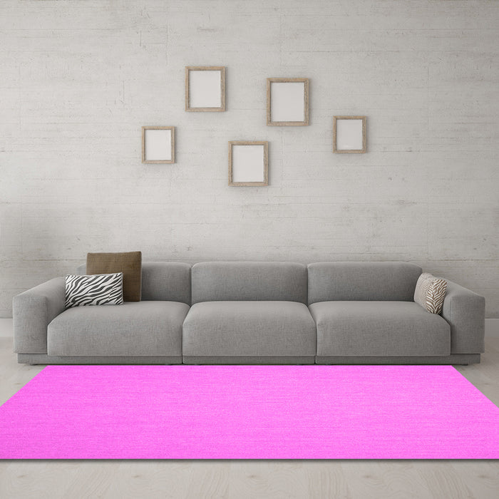 Machine Washable Solid Pink Modern Rug in a Living Room, wshcon246pnk